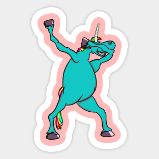 Blue Unicorn Dabbing Sticker